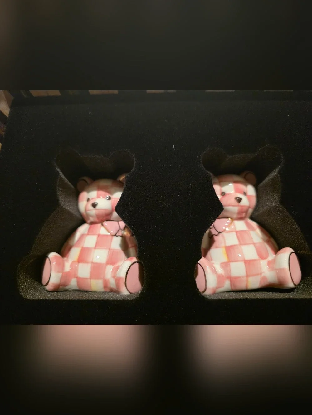 Mackenzie-Childs Rosy Bear Salt & Pepper Set